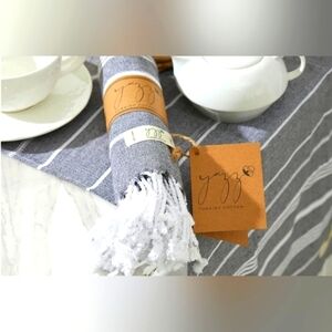 Gray Striped Bath Towel